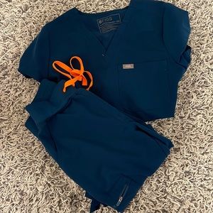 Figs Teal Blue Scrub Set
